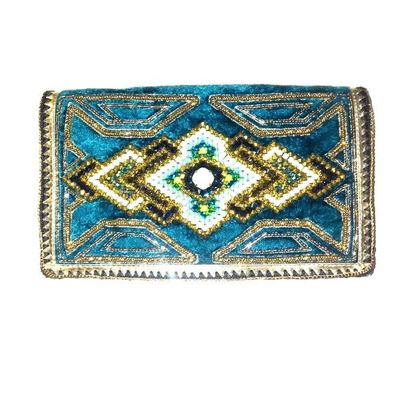 Buba London hand beaded velvet evening bag - Picture 1 of 5